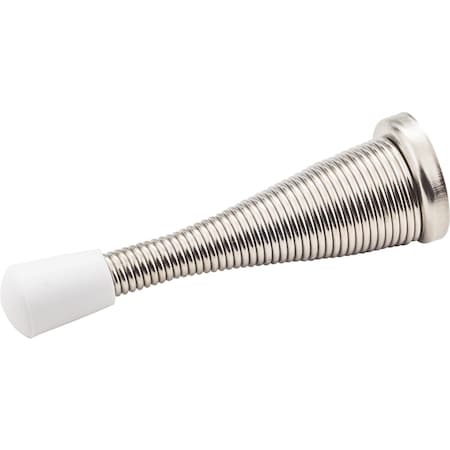 Hardware Resources 3In. Spring Door Stop W/ Rubber Tip - Nickel DS04-NI-R